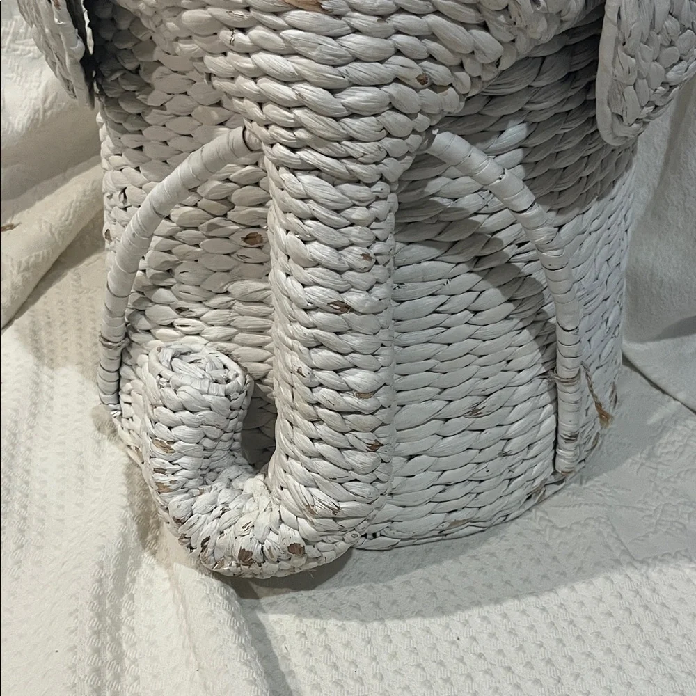 White Woven‎ Elephant Basket